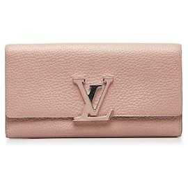 Louis Vuitton-Portafoglio Taurillon Capucines-Rosa