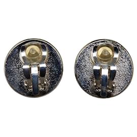 Chanel-CC Clip On Earrings-Silvery