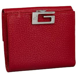 Gucci-Leather Bifold Wallet-Red