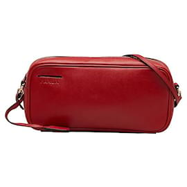 Prada-Saffiano Leather Crossbody Bag-Red