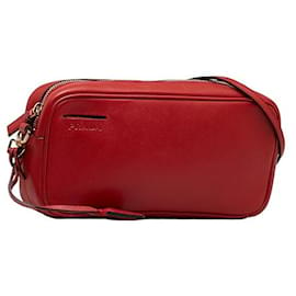 Prada-Saffiano Leather Crossbody Bag-Red