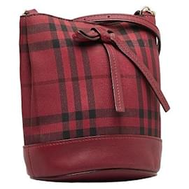 Burberry-Nova Check Bucket Bag-Red