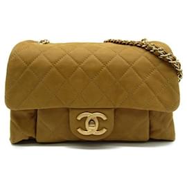 Chanel-CC Coco Pleats Flap Umhängetasche-Braun