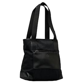 Gucci-Einkaufstasche aus GG-Canvas mit Vordertasche-Schwarz