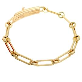 Hermès-18Bracelet chaîne Kelly en or et diamants-Doré