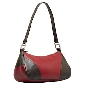 Prada-Leather Shoulder Bag-Red