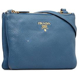 Prada-Leather Crossbody Bag-Blue