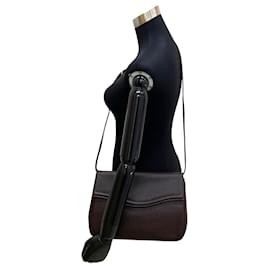 Yves Saint Laurent-Leather Flap Crossbody Bag-Brown