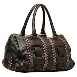 Bottega Veneta-Leather Handbag-Brown
