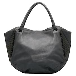 Bottega Veneta-Leather Tote Bag-Grey