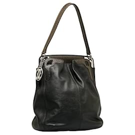 Cartier-Leather Shoulder Bag-Black