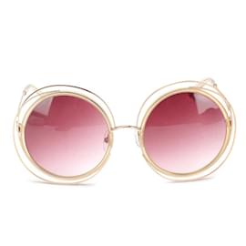 Chloé-Round Tinted Sunglasses-Red