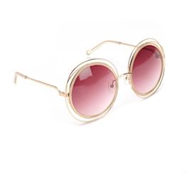 Chloé-Round Tinted Sunglasses-Red