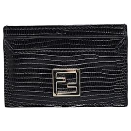 Fendi-Leather Card Case-Black