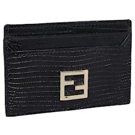 Fendi-Leather Card Case-Black
