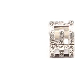 Gucci-Silver G Cube Cut Out Wide Band-Silvery
