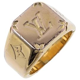 Louis Vuitton-Monogram Ring Signet-Golden