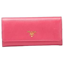 Prada-Bifold-Tasche aus Saffiano-Leder-Pink