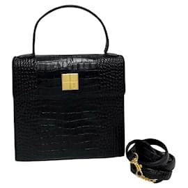 Yves Saint Laurent-Leather Top Handle Handbag-Black