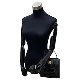 Yves Saint Laurent-Handtasche aus Leder mit Henkel-Schwarz