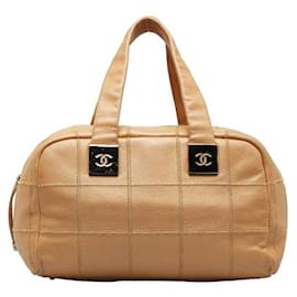 Chanel-Choco Bar Leather Boston Bag-Brown