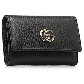Gucci-GG Marmont Leather Key Case-Black