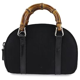 Gucci-Mini-Handtasche aus Bambus-Schwarz