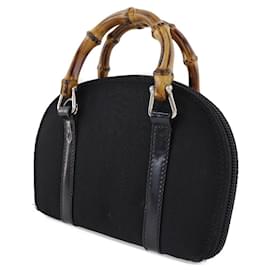 Gucci-Mini-Handtasche aus Bambus-Schwarz