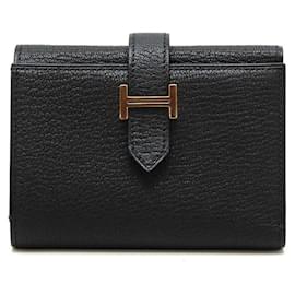 Hermès-Klassische Brieftasche von Bearn-Schwarz