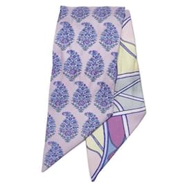 Hermès-Printed Twilly Silk Scarf-Purple