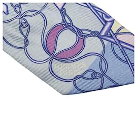 Hermès-Écharpe en soie twilly imprimée-Violet