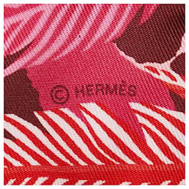 Hermès-Sciarpa di seta Savannah Twilly-Rosso