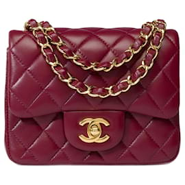 Chanel-Sac Chanel Timeless/Classic in Burgundy Leather - 101810-Dark red