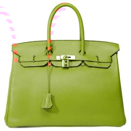 Hermès-Sac HERMES Birkin 35 en Cuir Orange - 101759-Orange
