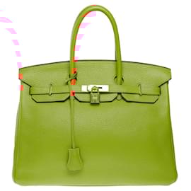 Hermès-Sac HERMES Birkin 35 en Cuir Orange - 101759-Orange