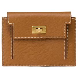 Hermès HERMES Kelly Pocket Accessory in Golden Leather - 101796 Golden