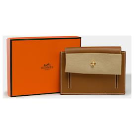 Hermès-Accesorio de bolsillo HERMES Kelly en cuero dorado - 101796-Dorado