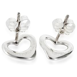 Tiffany & Co-Tiffany & Co Elsa Peretti Boucle d'oreille à tige en forme de cœur ouvert en argent sterling-Autre
