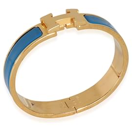 Hermès-Bracelet Hermès Clic H Bleu en Plaqué Or-Autre