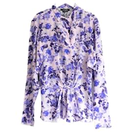 Isabel Marant-Isabel Marant Fidaje blurred floral print blouse-Blue,Purple