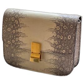 Céline Celine Lizard Medium Classic Box Bag Beige