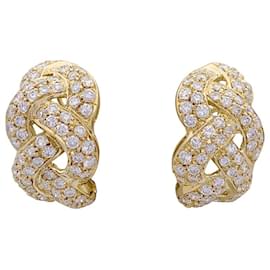 inconnue-Earrings, Yellow gold “braid”, diamants.-Other