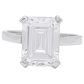 inconnue-Platinum solitaire ring, white gold and diamond 4,05 carats.-Other