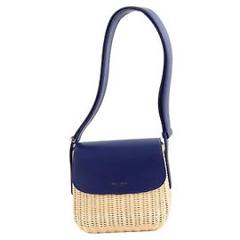 Borsa a tracolla Armani in vimini blu Blu