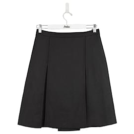 Céline-wrap wool skirt-Black