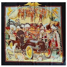 Hermès Seidentuch Concours d'Elegance Schwarz Schwarz
