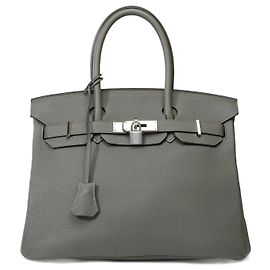 Hermès HERMES BIRKIN Tasche 30 aus grauem Leder - 101813 Grau