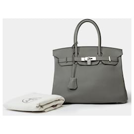 Hermès-Sac HERMES Birkin 30 en Cuir Gris - 101813-Gris