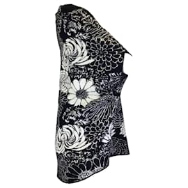 Autre Marque-Lamberto Losani Nero / Maglione lavorato a maglia di cotone con fantasia floreale bianca-Nero