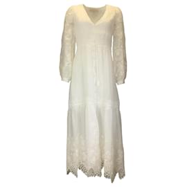 Autre Marque-Vanessa Bruno White Embroidered Eyelet Lace Dress-White